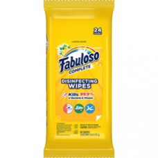Fabuloso Disinfecting Wipes - Wipe - Refreshing Lemon ScentPack - 24 / Pack