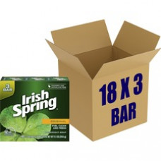 Irish Spring Original Bar Soap - Fresh Clean Scent - 3.75 oz - Bacteria Remover - Skin, Hand - Green - Paraben-free, Phthalate-free, Gluten-free, Recyclable - 18 / Carton