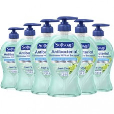 Softsoap Antibacterial Soap Pump - Fresh Citrus Scent - 11.3 fl oz (332.7 mL) - Pump Bottle Dispenser - Bacteria Remover - Hand, Skin, Kitchen, Bathroom - Green - Refillable, Paraben-free, Phthalate-free, pH Balanced, Biodegradable, Recyclable - 6 / Carto