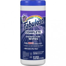 Fabuloso Disinfecting Wipes - Wipe - Lavender Scent - 35 / Canister - 1 Each - White