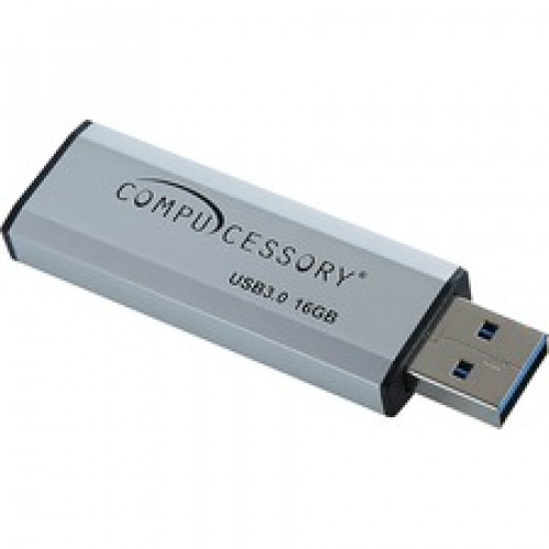 Compucessory 16GB USB 3.0 Flash Drive - 16 GB - USB 3.0 - Silver - 1 ...