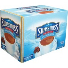 Swiss Miss No Sugar Added Hot Cocoa Mix - Powder - Milk Chocolate Flavor - 0.55 oz - 24 / Box