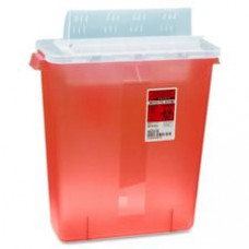 Covidien Transparent Red Sharps Container - 3 gal Capacity - 16.3