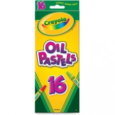 Crayola Opaque Colors Oil Pastels - Assorted, Red Orange, Red-violet, Violet, White, Yellow Green, Yellow-orange, Orange, Pink, Red, Green, ... - 16 / Set