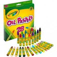 Crayola Jumbo-sized Oil Pestels - Apricot, Black, Blue, Green Blue, Blue-violet, Brown, Gray, Green, Metallic Silver, Orange, Peach, ... - 28 / Set