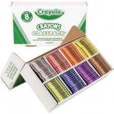 Crayola 8-Color Classpack Crayons - Red, Blue, Yellow, Orange, Green, Purple, Brown, Black, Violet - 800 / Box