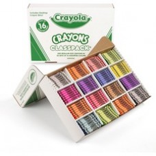 Crayola 16-Color Classpack Crayons - Black, Blue, Brown, Green, Orange, Red-violet, Yellow, Green Blue, Blue-violet, Carnation Pink, Red Orange, ... - 800 / Box