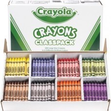 Crayola 8-Color Classpack Crayons - 4" Length - 0.4" Diameter - Red, Blue, Yellow, Orange, Green, Purple, Brown, Black, Violet - 400 / Box