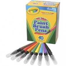 Crayola Washable Paint Brush Pens - Assorted - 40 / Box
