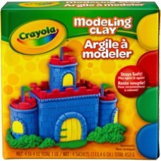 Crayola Non-Drying Modeling Clay - Clay Craft - 1 Box - Red, Blue, Yellow, Green