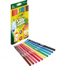 Crayola Silly Scents Slim Scented Washable Markers - Fine Marker Point - Conical Marker Point Style - Assorted - Plastic Barrel - 10 / Set