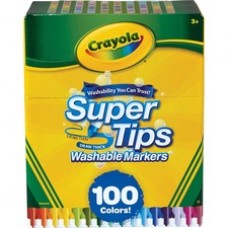 Crayola Super Tips Washable Markers - Conical Marker Point Style - 100 / Set