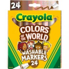 Crayola Colors Of The World Marker - Broad Marker Point - Conical Marker Point Style - Deepest Almond, Medium Golden, Light Rose - 24 / Pack