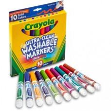 Crayola Tropical Colors Pack Washable Markers - Broad Marker Point - Conical Marker Point Style - Red, Orange Circuit, Laser Lemon, Electric Lime, Graphic Green, Ultra Violet, Hot Pink, Battery Charged Blue, Blue Bolt, Hot Magenta - 10 / Pack