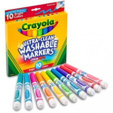 Crayola Tropical Colors Pack Washable Markers - Broad Marker Point - Conical Marker Point Style - Plum, Golden Yellow, Azure, Copper, Emerald, Teal, Pumpkin, Raspberry, Kiwi, Primrose - 10 / Pack