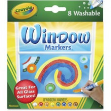 Crayola Washable Window Markers - Conical Marker Point Style - Assorted - 8 / Set