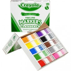 Crayola Classpack Fine Line Markers - Fine Marker Point - Assorted - 200 / Box
