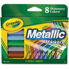 Crayola 8-color Metallic Markers - Cobalt Blue, Green Machine, Slick Silver, Copper Mine, Gold Ingot, Purple Steel, Black Iron, Pink Bling - 8 / Set