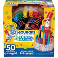 Crayola Pipsqueaks Marker Tower 50 mini markers washable - Short, washable Pip-Squeaks markers come in a handy 3-tiered desktop display.