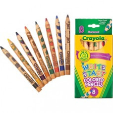 Crayola Write Start Colored Pencils - 5.3 mm Lead Diameter - Assorted Lead - 8 / Set