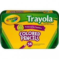 Crayola Trayola Colored Pencil Set - 3.3 mm Lead Diameter - Red, Orange, Yellow, Green, Blue, Violet, Black, Brown, White Lead - 1 / Set
