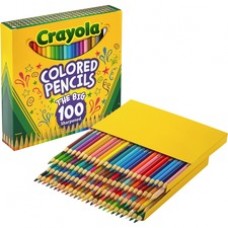 Crayola 100-count Colored Pencils - Unique Colors - Pre-sharpened - Assorted Lead - 100 / Set
