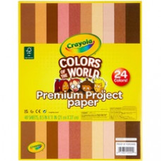 Crayola Colors of the World Construction Paper - Student, Construction, Artwork - 24 Piece(s) - 8.50