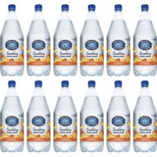 Crystal Geyser Natural Peach Sparkling Spring Water - Ready-to-Drink - 42.27 fl oz (1.25 L) - 12 / Carton / Bottle