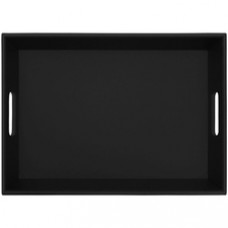 Dacasso Leather Serving Tray - Serving - Black - Leather Body - 1 Each