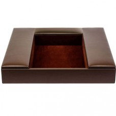 Dacasso Leatherette Enhanced Conference Room Organize - Desktop - Chocolate Brown - Leatherette, Velveteen - 1 Each