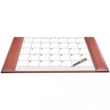 Dacasso Rustic Leather Calendar Desk Pad - Rectangle - 12 Sheets - Top Grain Leather, Velveteen - Rustic Brown