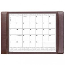 Dacasso Leather Conference Table Pad - Rectangle - 12 Sheets - Top Grain Leather, Velveteen - Chocolate Brown