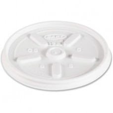 Dart Vented Hot Cup Drinking Lids - Round - Foam, Plastic - 1000 / Carton - White