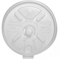 Dart Lift-n-lock Fold Tab Lids - Round - Plastic - 1000 / Carton - White