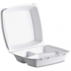 Dart Triple-compartment Foam Container - Food Container - Foam - 200 Piece(s) / Carton