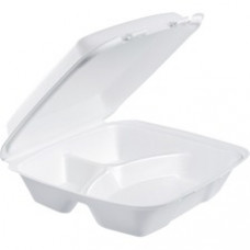 Dart Large 3-compartment Foam Carryout Trays - 9