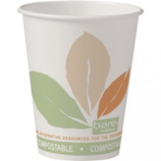 Solo Bare Eco-Forward SS PLA Paper Hot Cups - 8 fl oz - 1000 / Carton - Multi - Paper - Hot Drink, Beverage