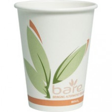 Solo Bare Paper Hot Cups - 12 fl oz - 50 / Pack - Multi - Paper - Hot Drink, Beverage - Recycled