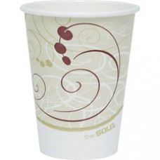 Solo Single-Sided, Polyethylene-Lined, Hot Drink Paper Cups - 12 fl oz - 50 / Pack - Beige - Polyethylene - Hot Drink, Coffee, Tea