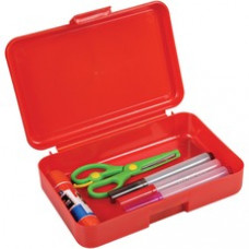 Deflecto Antimicrobial Pencil Box Red - External Dimensions: 5.4