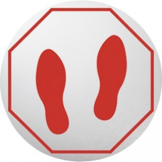 Deflecto StandSafe Personal Spacing Disks-Footprints - 6 / Pack - Footprints Design - 20