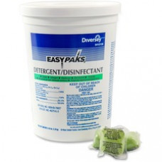 Diversey EasyPaks Detergent/Disinfectant - Concentrate Powder - 0.50 oz (0.03 lb) - Lemon Scent - 90 / Tub - 1 Each - Green