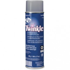 Twinkle Stainless Steel Cleaner/Polish - Ready-To-Use Aerosol - 0.13 gal (17 fl oz) - Characteristic Scent - 12 / Carton - White