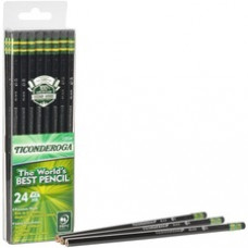 Ticonderoga No. 2 Pencils - #2 Lead - Black Lead - Black Wood Barrel - 24 / Box