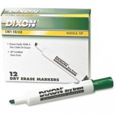 Ticonderoga Dry Erase Whiteboard Markers - Broad, Fine Marker Point - Wedge Marker Point Style - Green - 12 / Dozen