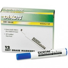 Ticonderoga Dry Erase Whiteboard Markers - Broad, Fine Marker Point - Wedge Marker Point Style - Blue - 12 / Dozen