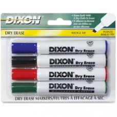 Ticonderoga Dry Erase Whiteboard Markers - Broad, Fine Marker Point - Wedge Marker Point Style - Assorted - 4 / Pack
