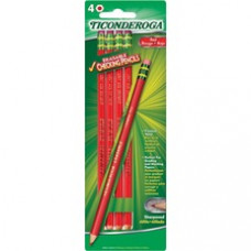 Ticonderoga Erasable Cheking Pencils - Carmine Red Lead - Carmine Red Barrel - 4 / Box