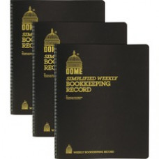 Dome Bookkeeping Record Book - 128 Sheet(s) - Wire Bound - 8.75