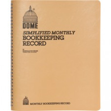 Dome Bookkeeping Record Book - 128 Sheet(s) - Wire Bound - 8 3/4